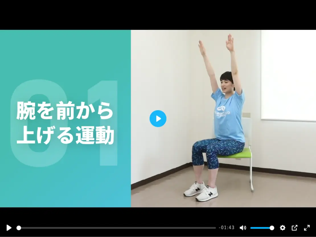 腕を前からあげる運動